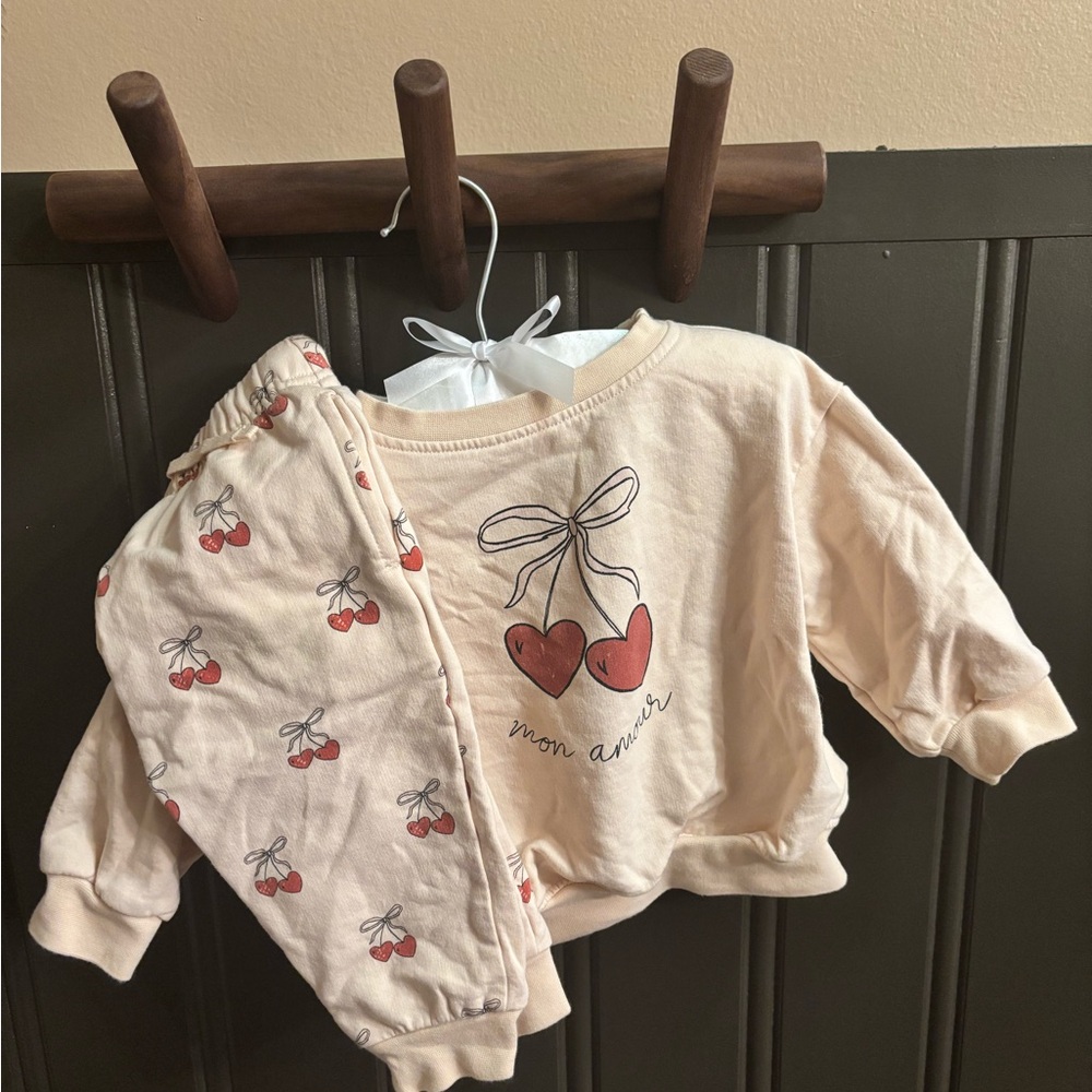 Rylee + Cru Cream and Red Kids Matching Set